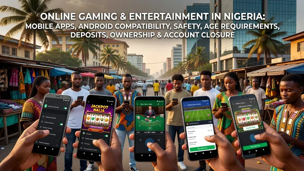 Online Gaming and Entertainment in Nigeria: Mobile Apps, Android Compatibility, Safety, Age Requirements, Deposits, Ownership and Account Closure